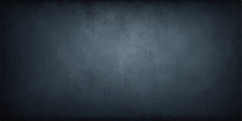 Dark blue grunge metal texture: an aged, dirty, black concrete wall surface for a vintage blank design backdrop