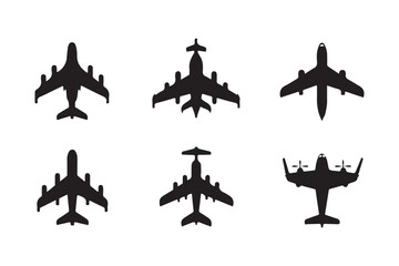 Aircraft icon vector set. airplane icon sign collection illustration on white background