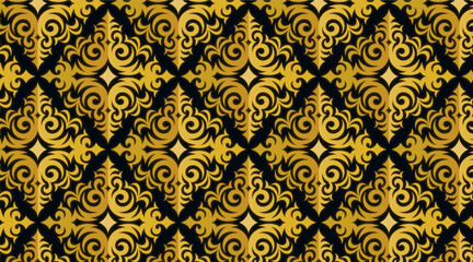 seamless pattern with golden ornament