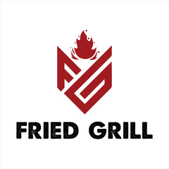 Bold Restaurant Logo Featuring Intertwined Letters Above 