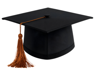 Classic academic graduation cap with a vibrant tassel symbolizes educational achievement and future success