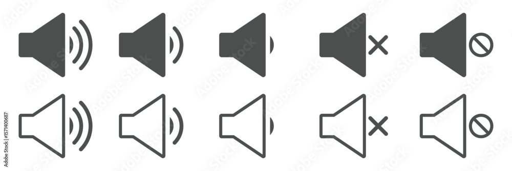 Poster black outline speaker icon. graphic element vector icon representing volume, sound, or output. speak