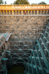 Chand Baori, an Ancient 13-Storey Stepwell in Abhaneri, Rajasthan. One of the Largest and Oldest in India