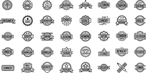 A collection of various logo designs with different names and styles