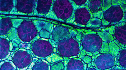 Study of basic animal tissue under a microscope in a laboratory