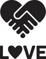 Obraz premium Give Love Silhouette Vector Icon, symbol of heart with given style icon.