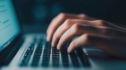 Close-up of a hand typing a password into a banking website, secure login, online safety