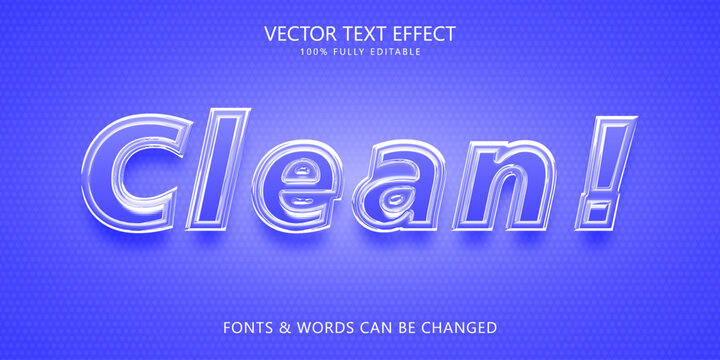 Clean editable text effect, Glass text style