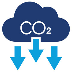 Carbon Footprint Flat Blue Icon