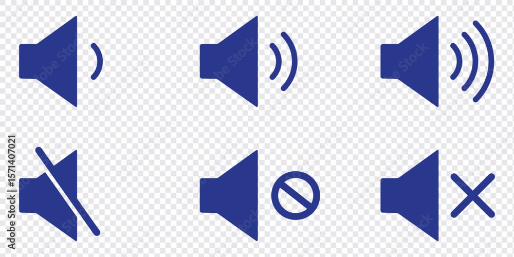Poster speaker icon set. mute and unmute volume signs vector. sound icon, volume symbol, speaker sign. soun