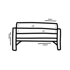 Hand Drawn Bench Illustration. Doodle Vector. Isolated on White Background - EPS 10 Vector