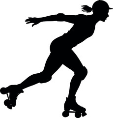 Skaters Roller silhouette on white background