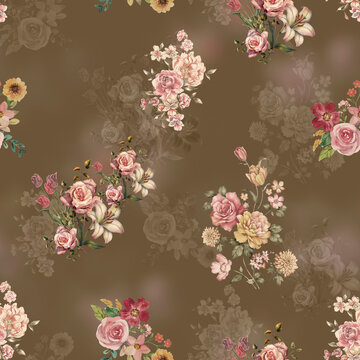 flower allover geometric design with all color matching