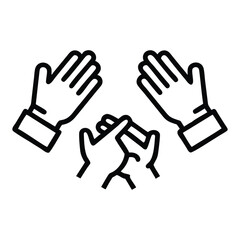Obraz premium Outline Clapping Hands Clipart - Teamwork & Support Symbol