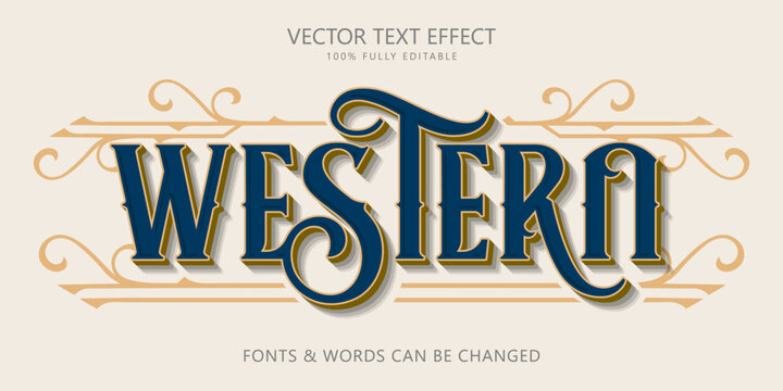 Western editable text effect, Victorian style