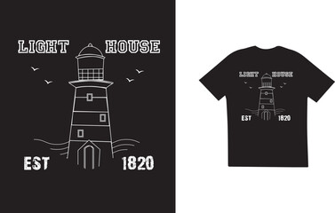 Light house t-shirt design
