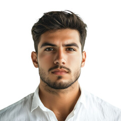 Fototapeta premium serious portrait male isolated on transparent background