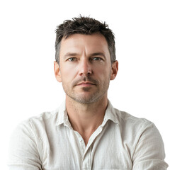 serious portrait outside isolated on transparent background