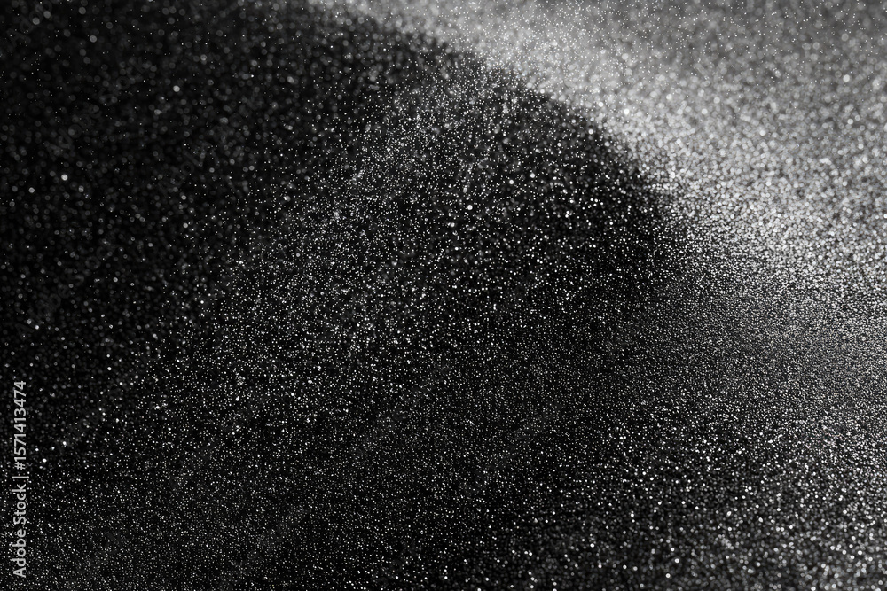 Poster black matte texture with fine dust traces and sparkling particles creates mysterious abstract backgr