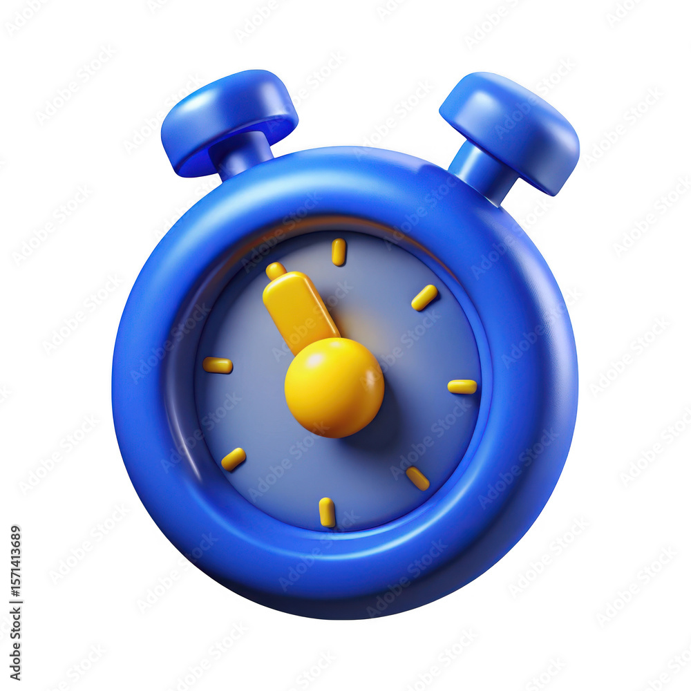 Poster 3d stopwatch timer icon isolated on transparent background