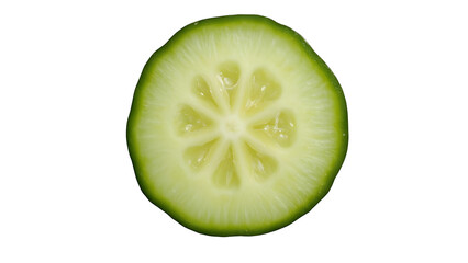 Isolated close up of a fresh cucumber slice for healthy eating and food photography stock images use online on transparent background