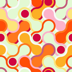 Vector - abstract circles seamless pattern, colored template.
