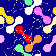 Vector - abstract circles seamless pattern, colored template.