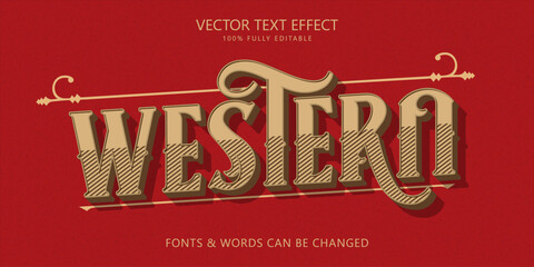 Western text victorian style, editable text effect vintage © wintoko