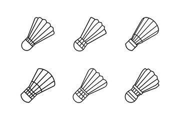 badminton cock line art vector illustration