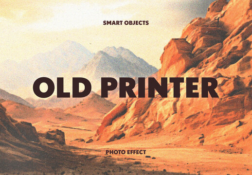 Old Printer Effect Mockup