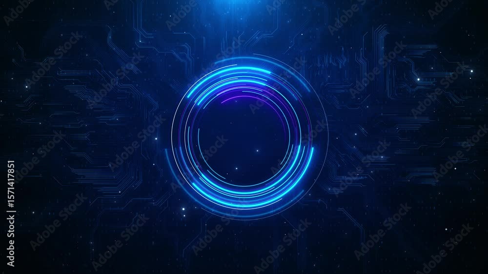 Poster futuristic hi tech stage layout and background. digital hologram stage modern cyberspace innovation 