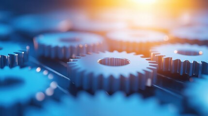 Gear Cog Engineering Robotic arm assembling gear cogs in a factory, demonstrating automation and advanced manufacturing processes