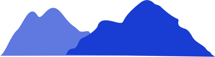 Blue Silhouette Illustration of Mountain Journey