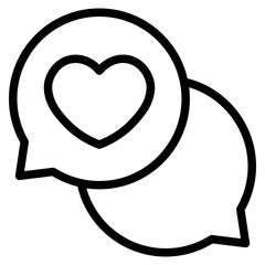 Chat love, life, heartbeat, caring, passion, healthcare, like, charity  icon in vector illustration