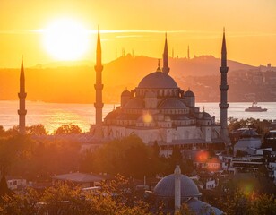mosque at sunset