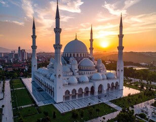 blue mosque at night