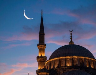 blue mosque at night