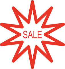 Red Flat Sale Icons For Marketing