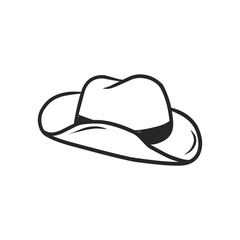 Classic Outline Illustration of a Cowboy Hat for Western and Ranch Themes