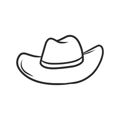 Classic Outline Illustration of a Cowboy Hat for Western and Ranch Themes