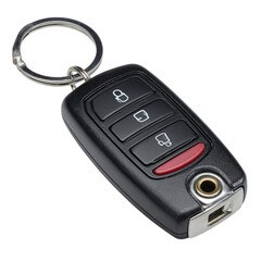 Car remote key isolated on transparent background