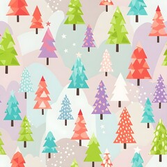 christmas tree seamless pattern