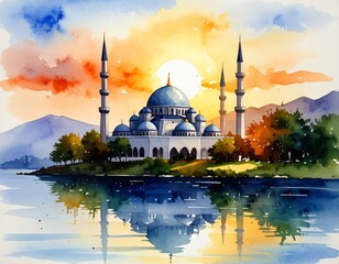 mosque at night
