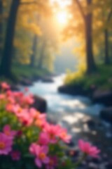 Serene Autumn Landscape Dreamy Blurred Nature Scene for Website Backgrounds and Presentations
