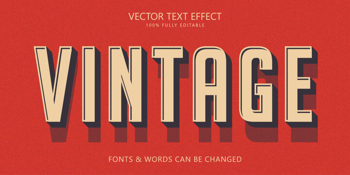 Vintage shadow editable text effect