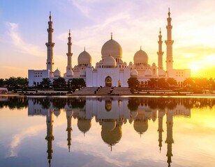mosque at sunset