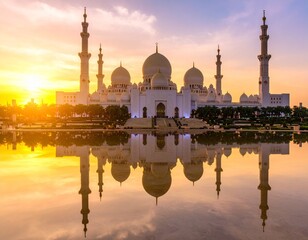 mosque at sunset