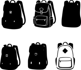 backpack vector illustration, School backpack icon set, School backpack cartoon isolated, Backpack fashion flat , Backpack fashion flat
