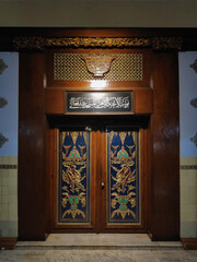 A close-up of the historic 