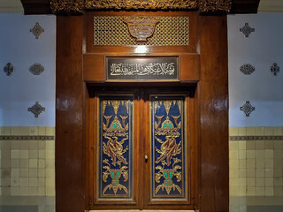 A close-up of the historic 